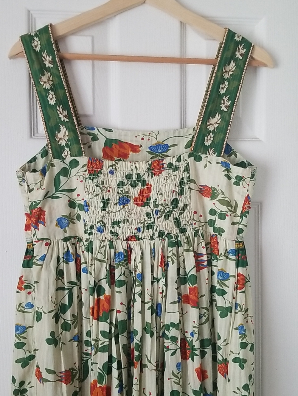 NEW! Caroline Constas 💚Green Floral Midi Dress with Green Boarder - Picture 6 of 10